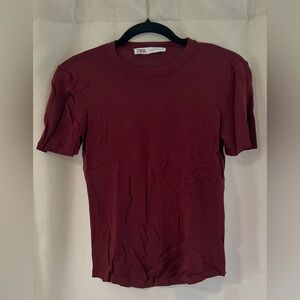 Zara burgundy top